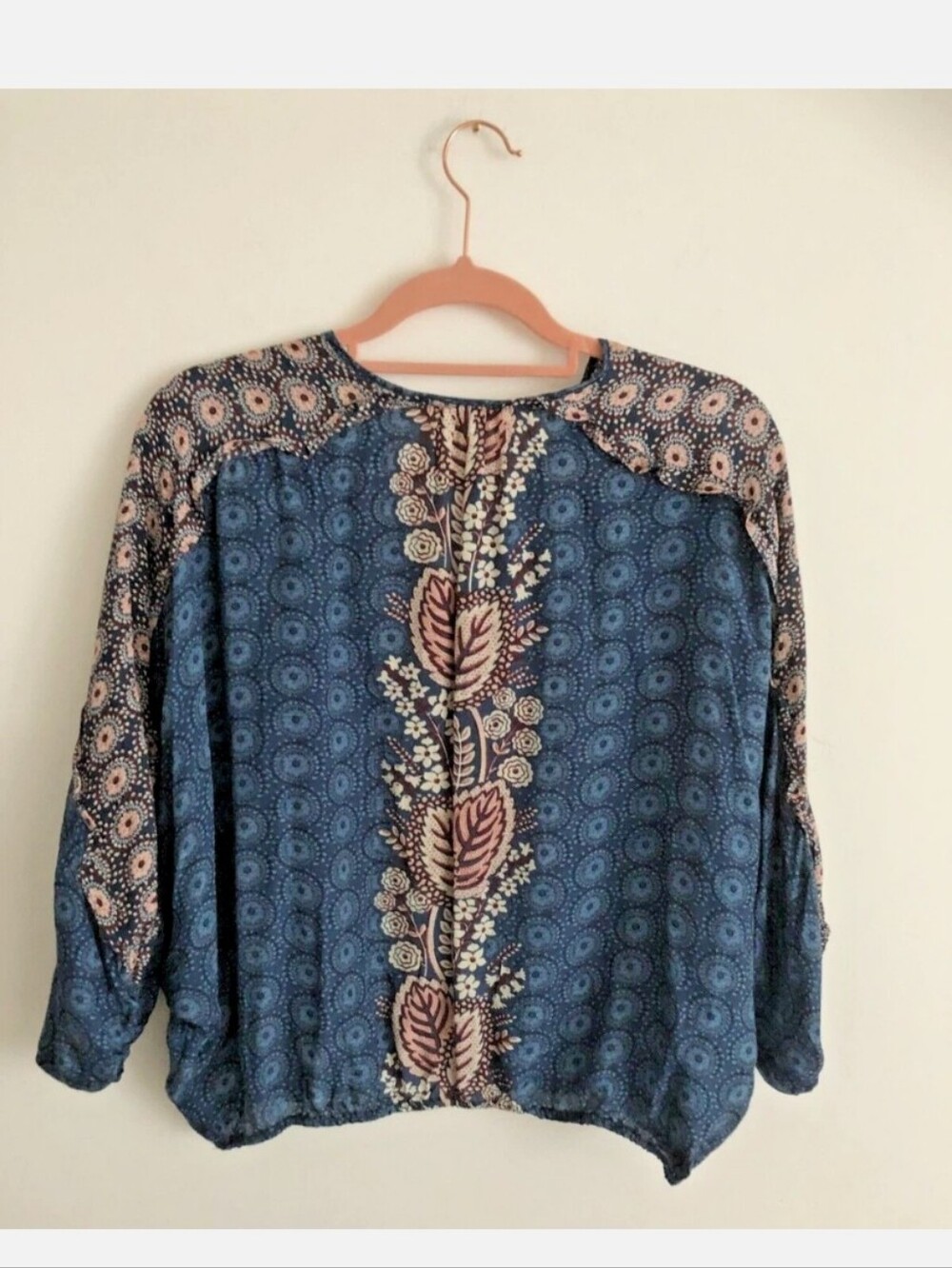 Anthropologie Navy Blue Hiver Blouse NWT Size Medium New - Picture 6 of 8
